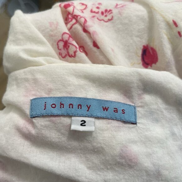 JOHNNY WAS Romantic Floral Print Midi A-Line Skirt Cottagecore Pretty size 2 - Picture 7 of 8